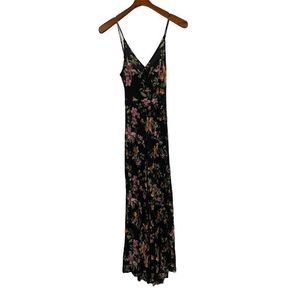 Women’s Open Back Jumpsuit Slits Tie back Floral XS/S Surplice 0590